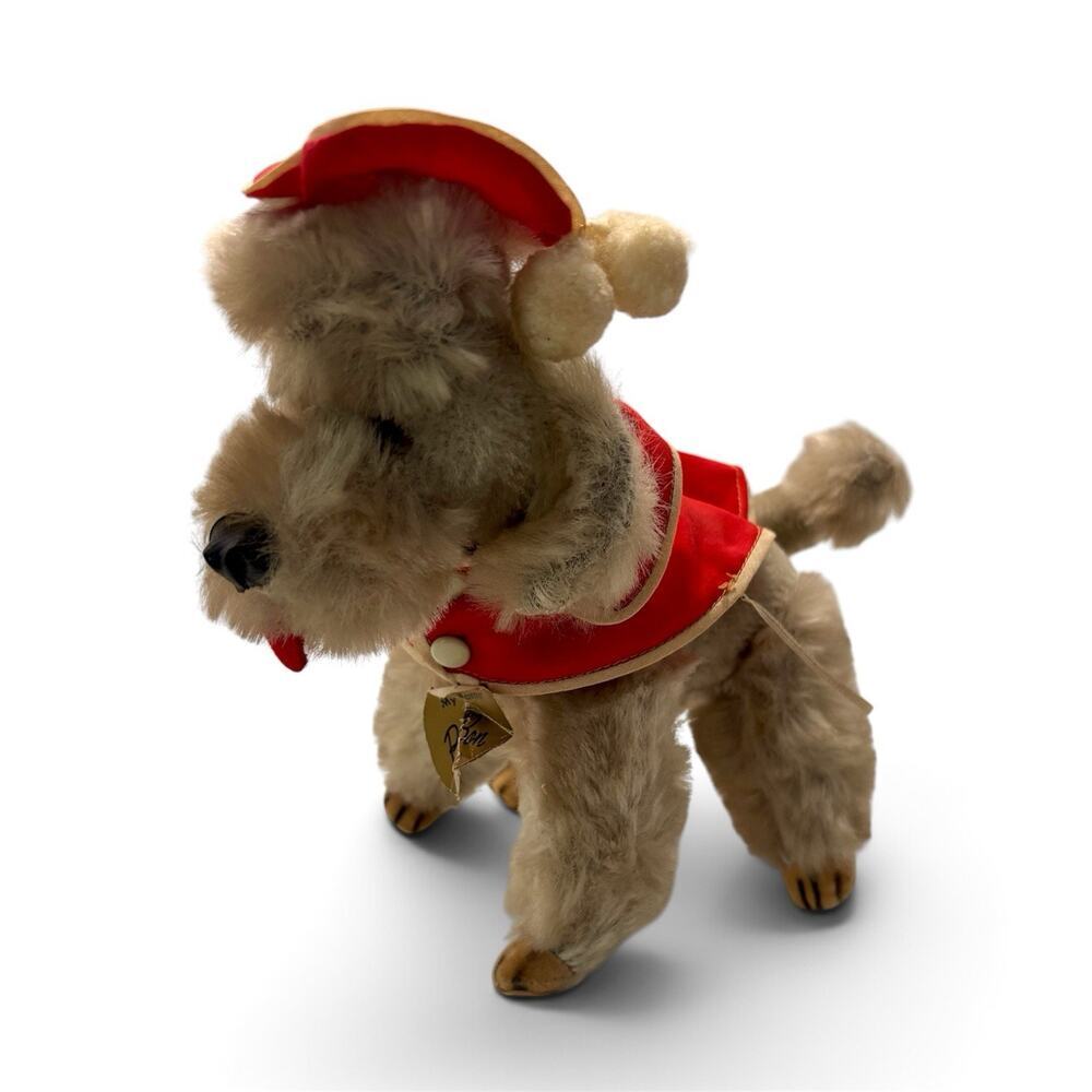 Vintage Gund Poodle “Bon Bon” Plush Stuffed Animal Dog JAPAN Gunderful Red Beret
